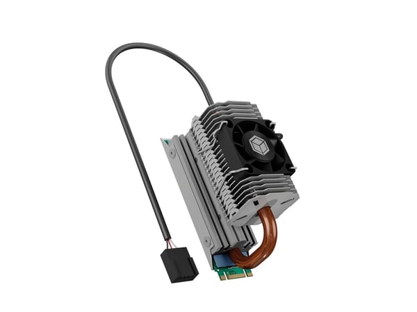 ICY BOX IB-M2HSF-705 - Fast tilstands-stasjonskjøler - M.2 Card - DC 12 V - sølv