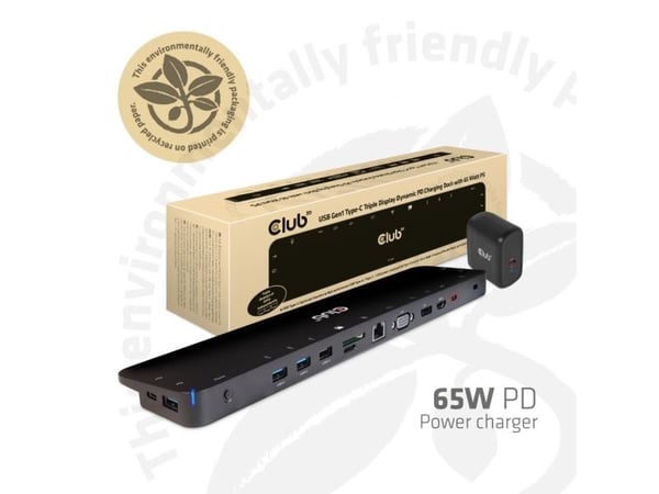 CLUB3D CSV-1564-W65, Telakointi, USB 3.2 Gen 1 (3.1 Gen 1) Type-B, Musta, Lenovo Dell Acer Asus. MSI. Toshiba Apple HP Razer, Meets ROHS, FCC, and ...