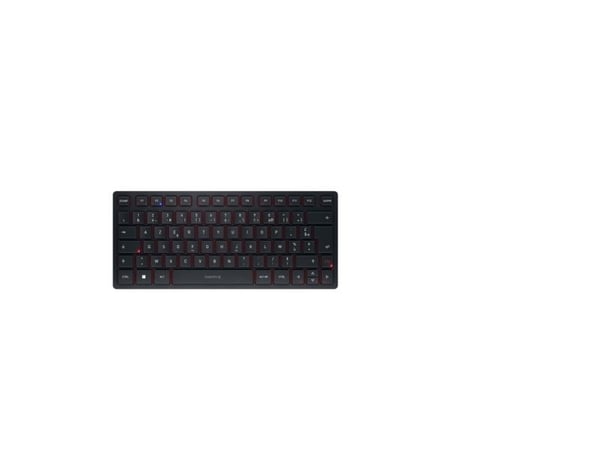 CHERRY KW 9200 MINI, 75%, USB + RF Wireless + Bluetooth, Näppäimen saksikytkin, AZERTY, Musta