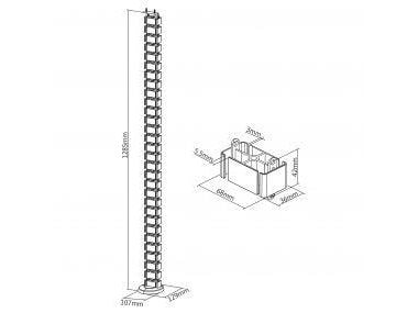 InLine Kabelkanal flexibel för höj- och sänkbara skrivbord 4 kamrar 68x36mm max. 1,28m ( 59996C )