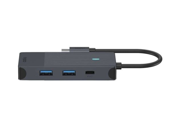 Rapoo UCM-2001, USB Type-C, HDMI, USB 3.2 Gen 1 (3.1 Gen 1), USB Type-C, Hankjønn, Svart, 7,5 W, 20 V