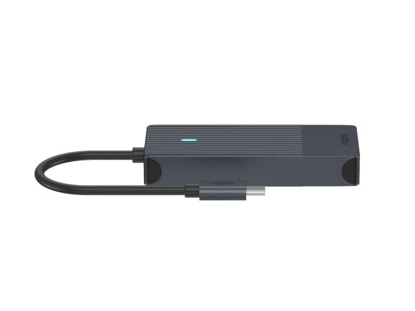 Rapoo UCM-2001, USB Type-C, HDMI, USB 3.2 Gen 1 (3.1 Gen 1), USB Type-C, Hankjønn, Svart, 7,5 W, 20 V