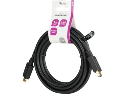Deltaco HU-30-LSZH, 3 m, HDMI Type A (Standard), HDMI Type A (Standard), 7680 x 4320 pikseliä, musta