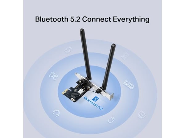 Mercusys MA86XE, Intern, Ledning & Trådløs, PCI Express, WLAN / Bluetooth, 5400 Mbit/s, Sort