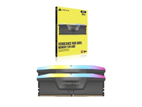 CORSAIR Vengeance RGB - DDR5 - sett - 64 GB: 2 x 32 GB - DIMM 288-pin - 5200 MT/s / PC5-41600 - CL40 - 1.25 V - on-die ECC - kjølig grå