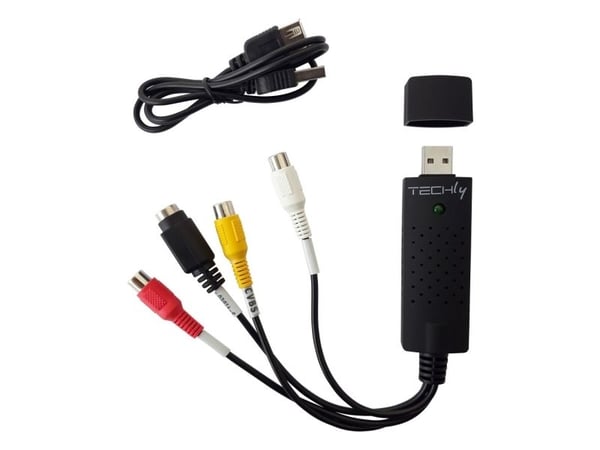 Techly I-USB-VIDEO-700TY, Svart, Windows 10, Windows 2000, Windows 7, Windows 8, Windows Vista, Windows XP, 720 x 576 pixlar, 720 x 480,720 x 576 p...