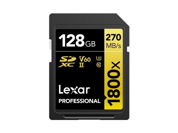 Lexar Professional 1800x SDXC 128 GB klasse 10 UHS-II/U3 V60-kort (LSD1800128G-BNNNG)