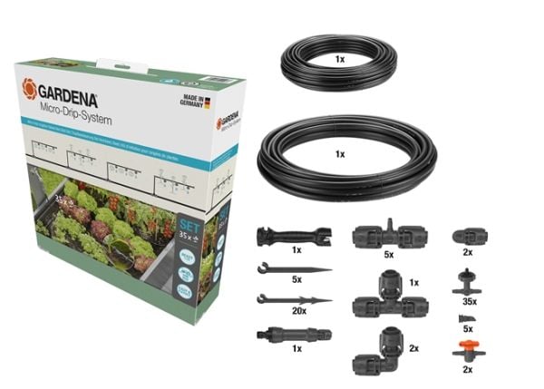 Gardena Micro-Drip-System Set Höjdad bädd/Bädd (35 växter)