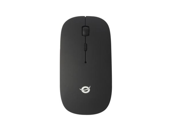 Conceptronic LORCAN - Mus - ergonomisk - høyre- og venstrehåndet - 4 knapper - trådløs - Bluetooth 3.0 - svart