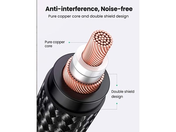 Ugreen 20763, XLR, Hunkjønn, 3.5mm, Hankjønn, 1 m, Sort