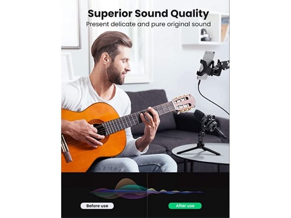 Ugreen 20763, XLR, Hunkjønn, 3.5mm, Hankjønn, 1 m, Sort