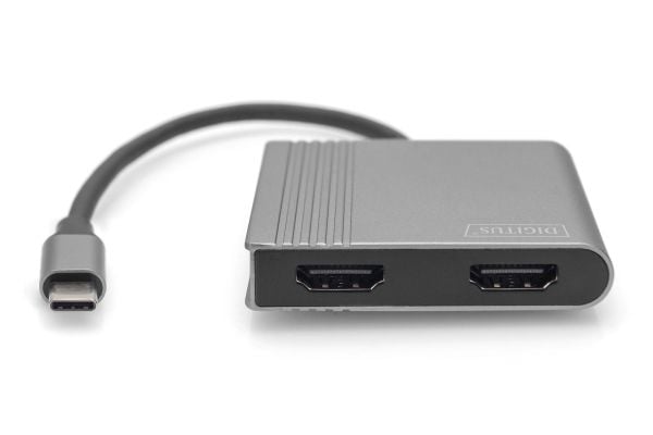 DIGITUS - Adapterkabel - USB-C hann til HDMI hunn - romgrå - 4K 60Hz støtte, støtte for Dolby TrueHD, støtter 21:9 kinosideforhold