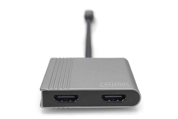 DIGITUS - Adapterkabel - USB-C hann til HDMI hunn - romgrå - 4K 60Hz støtte, støtte for Dolby TrueHD, støtter 21:9 kinosideforhold