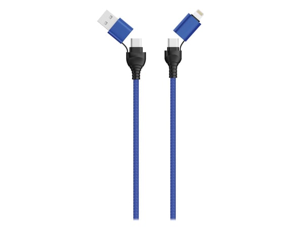2GO 797368 USB-kabel 1,2 m USB A/USB C USB C/Lightning Schwarz - Blau (797368)