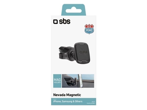 SBS Universal autoteline, jossa on klipsi ja magneettiveto musta