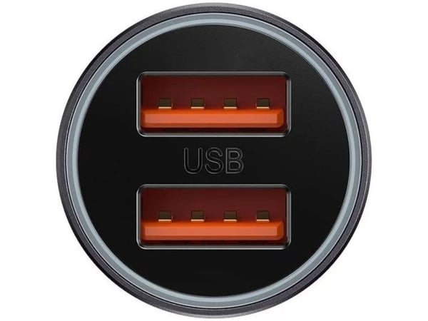 Baseus Golden Contactor Max autolaturi, 2x USB, 60W (harmaa)
