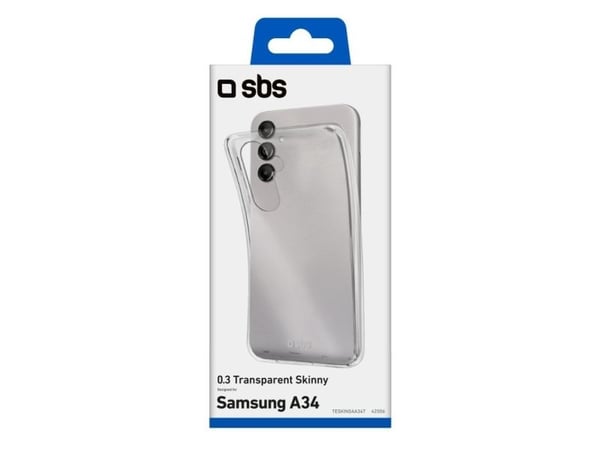 SBS Skinny cover, Etui, Samsung, Galaxy A34, 16,8 cm (6.6"), Gjennomsiktig
