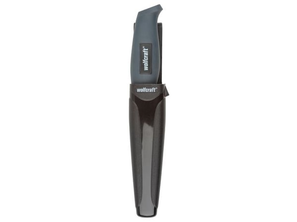 wolfcraft GmbH 4085000, Bondekniv, Camper/scout, Spydspiss, Rustfritt stål, Sort, 9,5 cm