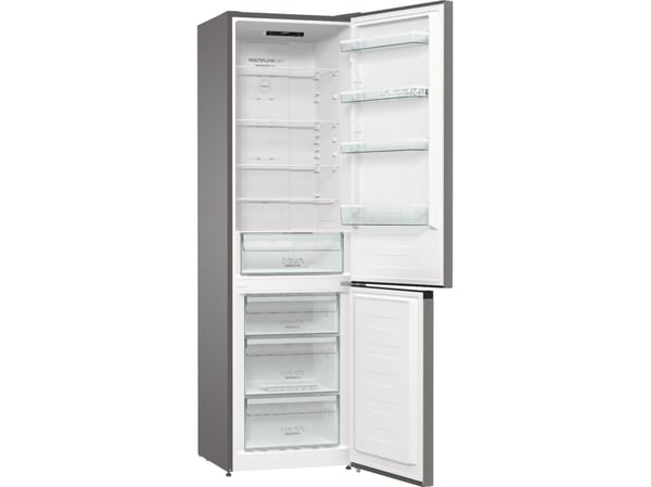 Gorenje Essential NRK6202EXL4 - Kjøleskap/fryser - bunnfryser - bredde: 60 cm - dybde: 59.2 cm - høyde: 200 cm - 331 liter - Klasse E - gråmetall