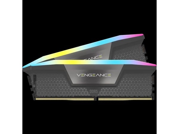 CORSAIR Vengeance RGB - DDR5 - sett - 32 GB: 2 x 16 GB - DIMM 288-pin - 5200 MT/s / PC5-41600 - CL40 - 1.25 V - on-die ECC - kjølig grå