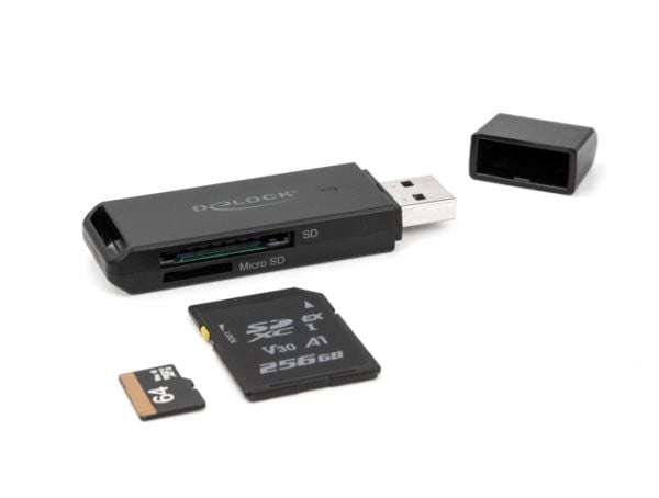 Delock - Kortleser (SD, miniSD, RS-MMC, TransFlash, MMCmobile, microSD, MMCplus, MMCmicro, microSDHC, SDXC, microSDXC, MMC II, TurboSD, Turbo miniS...