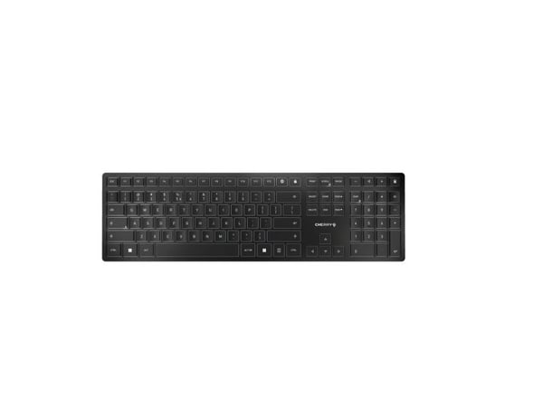CHERRY KW 9100 SLIM - Tastatur - trådløs - 2.4 GHz, Bluetooth 4.0 - QWERTY - Engelsk - Europa - tastsvitsj: CHERRY SX - svart, sølv