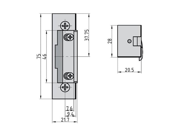 BASI ET 90, Grå, Symmetrisk, DC, 6 V, 12 V, 28 mm