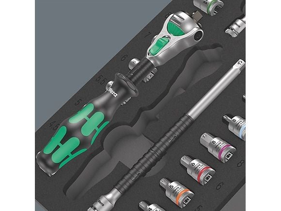 Wera 05150110001, 37 stykker, Sort, Grønn, Stål, Sort, Grønn, 1,24 kg, 40,5 cm, 18,5 cm
