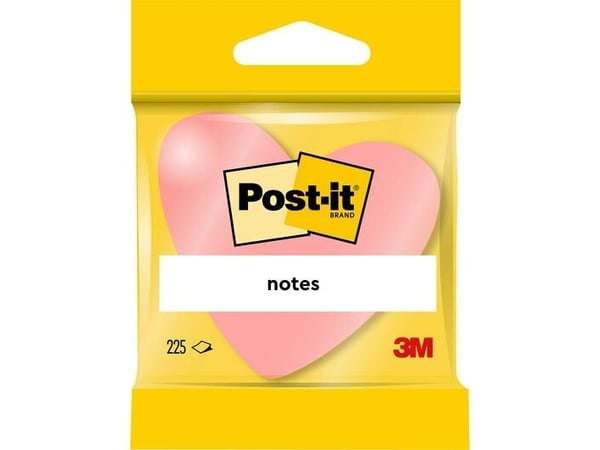 Post-it® kubshjärta, rosa, 3 block