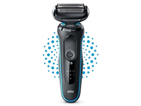 Braun Series 5 51-M1000s, Barberingsmaskin, Svart, Blå, AutoSense, Batteri, Innebygd batteri, 138 mm