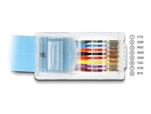Delock - Seriell adapter - DB-9 (hann) til RJ-45 (hann) - 1 m - EIA-232 - blå