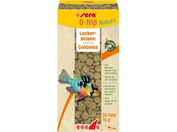 sera O-Nip, Nature, Akvariefisk, Tørr fiskemat, Blokk, Vitamin A, Vitamin B1, Vitamin B2, Vitamin C, Vitamin D3, Vitamin E, 37,9%, 10,8%