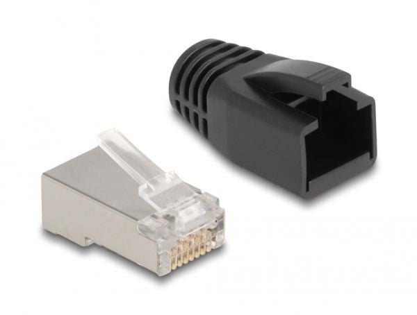 Delock - Nettverkkontakt - RJ-50 (hann) - S/FTP - CAT 5e - rund, uten hindringer (en pakke 25)