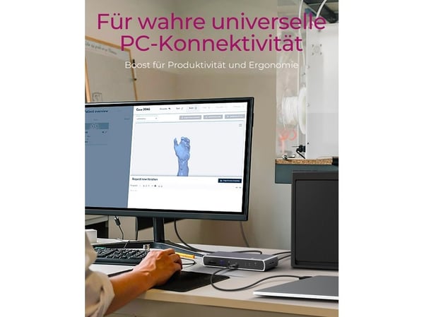 ICY BOX IB-DK8801-TB4 - Dokkingstasjon - USB-C / Thunderbolt 4 - HDMI, DP - 1GbE - 135 watt