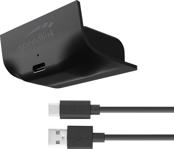 SPEEDLINK PULSE X Play & Charge Power Kit, Xbox Series X, Spillkontrollerbatteri, Sort, 3 m, 8 timer, Nikkelmetallhydrid (NiMH)