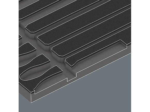Wera 05150183001, Sats med filer, Halvrund fil, Rund fil, Fyrkant, Plast, Blå, 344 mm, 392 mm