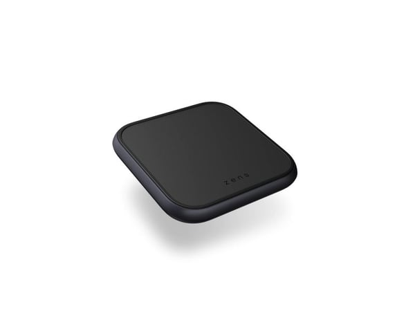 ZENS Single Aluminium - Trådløs ladepute + AC-strømadapter - 10 watt - Apple Fast Charge, FC (USB) - på kabel: USB-C - svart