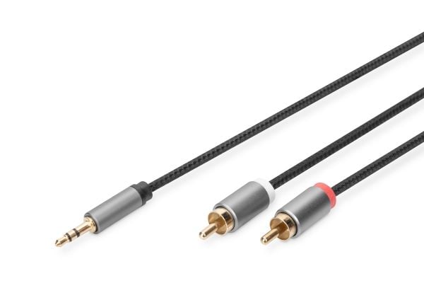DIGITUS - Audiokapeli - stereo mini-jackstik han til RCA x 2 han - 1 m - lajittelu