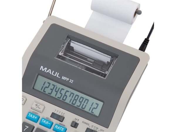 MAUL MPP 32, Desktop, Printing, 12 sifre, 1 linjer, Batteri, Grå, Hvit