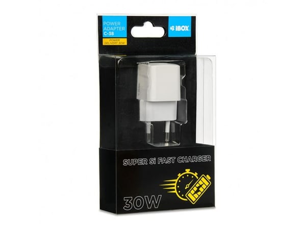 iBOX C-38W - Strømadapter - 30 watt - 3 A - PD 3.0, QC 3.0, QC 4.0 (USB-C)