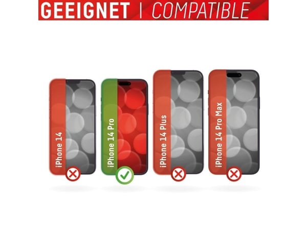 Displex 01715, Apple, iPhone 14 Pro, Tørr påføring, Slagbestandig, Ripebestandig, Støvresistent, Gjennomsiktig, 1 stykker