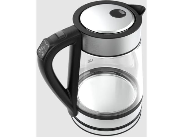 AENO EK1S, 1,7 l, 2200 W, Sort, Sølv, Gjennomsiktig, Justerbar termostat, Vannivåindikator, Trådløs
