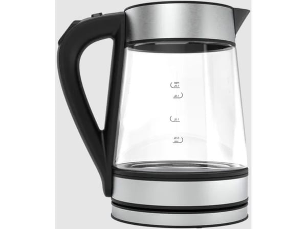 AENO EK1S, 1,7 l, 2200 W, Sort, Sølv, Gjennomsiktig, Justerbar termostat, Vannivåindikator, Trådløs