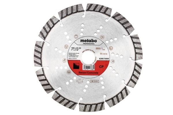 Metabo 628573000, Polykrystallinsk diamant (PCD), Kunstig stein, Betong, Hård Betong, Naturstein, Sandsten, 18 cm, 2,22 cm, 8500 RPM, 1 stykker