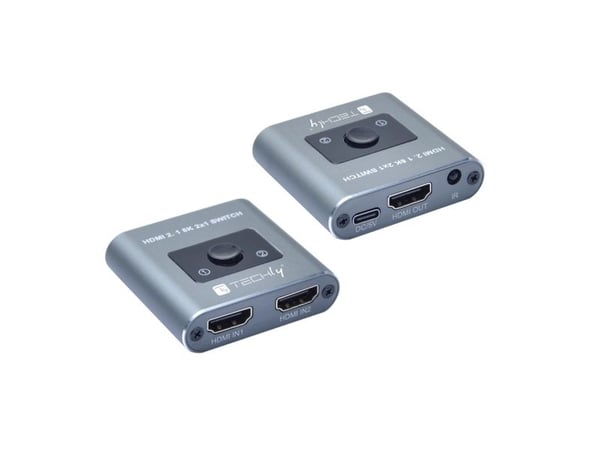 Techly IDATA HDMI-2128KT, HDMI, Grå, 60 Hz, 2 m, 1080p, 480p, 2160p, 4320p, 576p, 48 Gbit/sek.