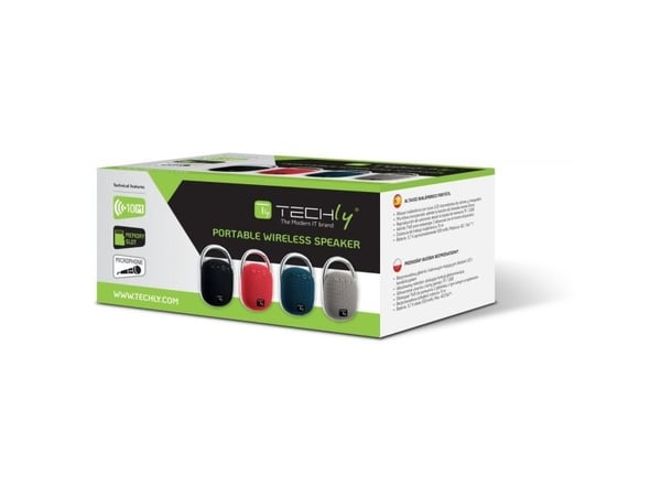 Techly ICASBL321BL, 4,5 cm, 5 W, 120 - 20000 Hz, 4 O, 90 dB, Ledning & Trådløs