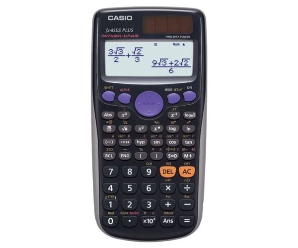 Casio FX-85ES-S PLUS, Skrivbord, Vetenskapsfunktion, 12 siffror, Batteri/solcell, Svart