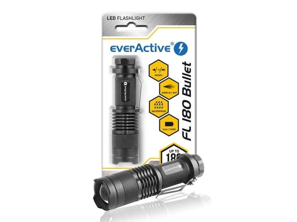 LED-håndholdt lommelygte everActive FL-180 "Bullet" med LED CREE XP-E2