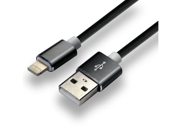 everActive USB Lightning -kaapeli 1m - musta, silikoni, pikalataustuki, 2,4A - CBS-1IB