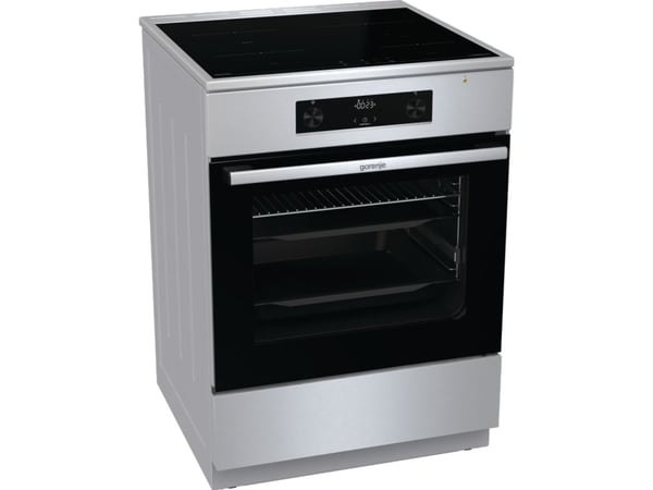Gorenje GEIT6C60XPG, Frittstående komfyr, Rustfritt stål, Rotasjon, Berøringskontroll, Rustfritt stål, Rustfritt stål, Toppen foran